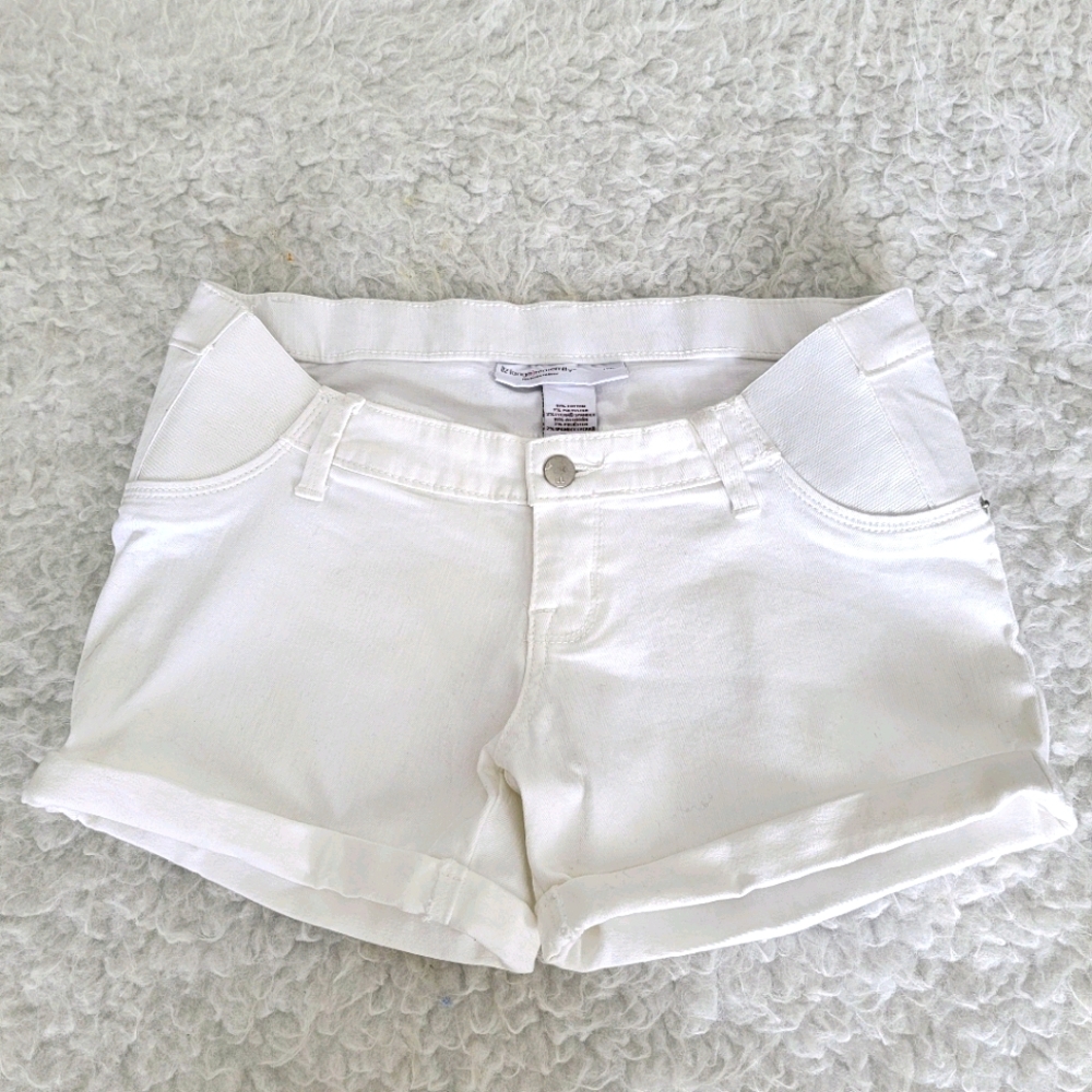 Maternity white denim shorts XS L XL NWOT